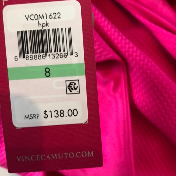 NWT Vince Camuto hot pink dress size 8 zips up bac - Picture 10 of 12